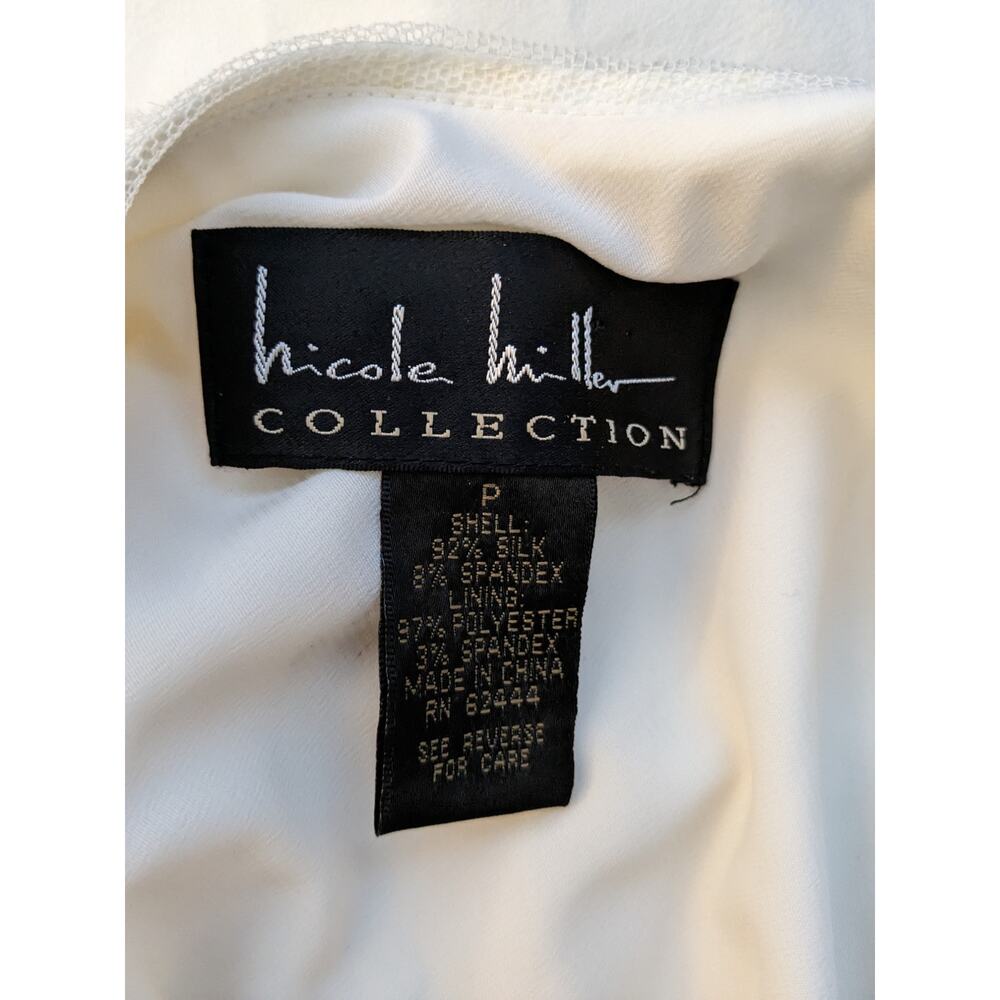 NWT Sz P Nicole Miller Collection Cream and Sequin Silk Dress - Picture 6 of 8
